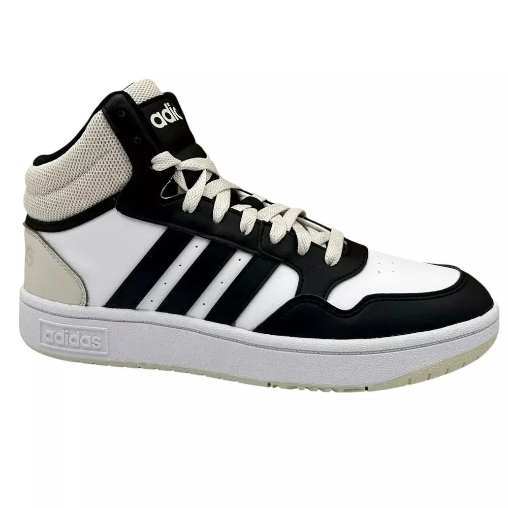 Adidas Hoops 3.0 Mid Top Youth Boys/Girls Basketball Sneaker Sz 5.5‎ Black/White